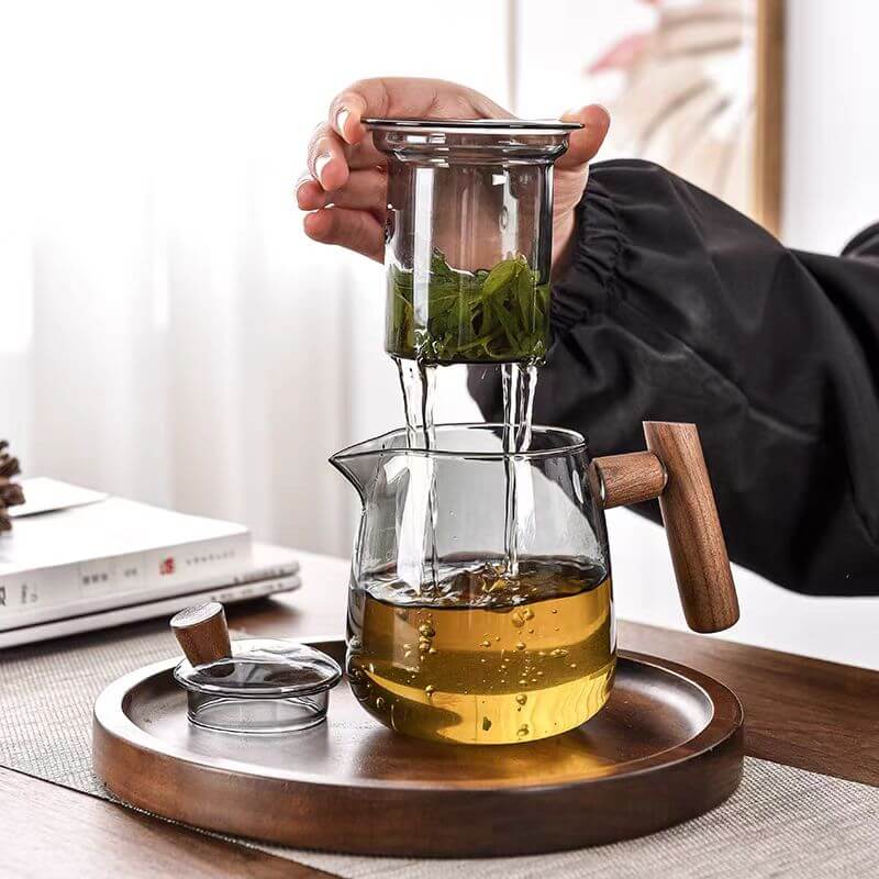glass tea pot with infuser