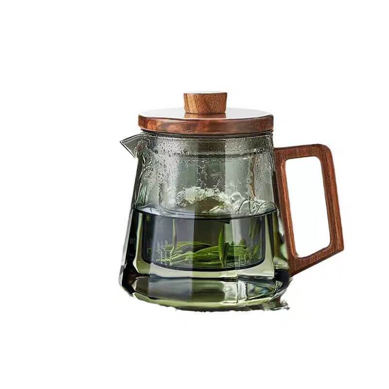 Grey Glass Teapot Tea Kettle With Infuser