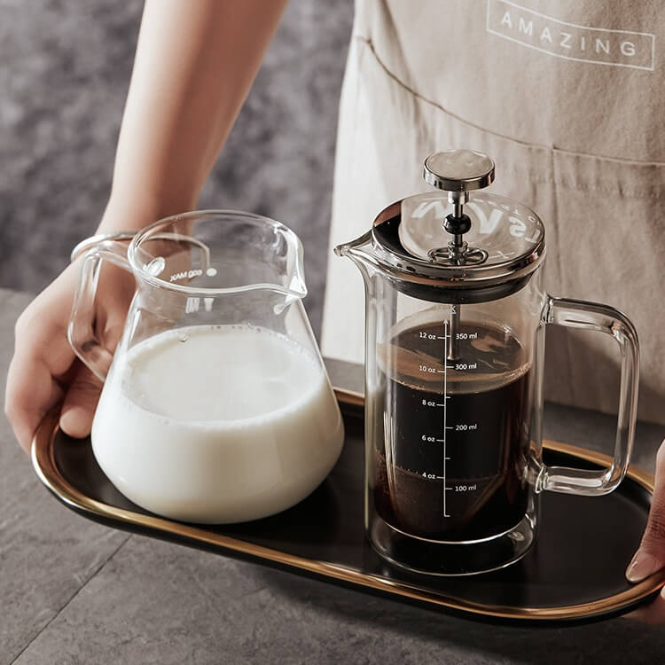 Double Wall Borosilicate Glass Cafetiere French Press Coffee Maker
