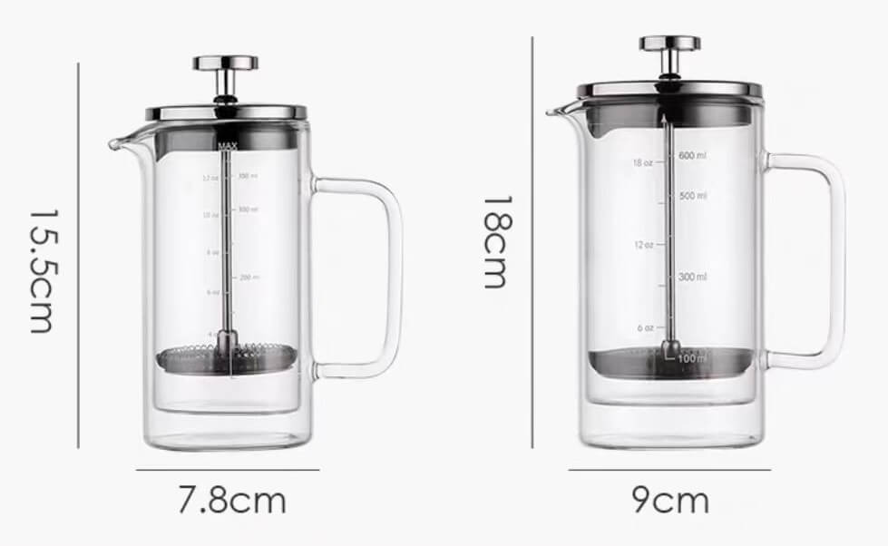 Double Wall Borosilicate Glass Cafetiere French Press Coffee Maker