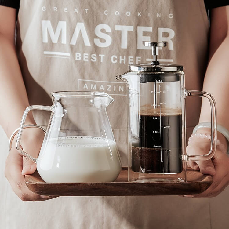 Double Wall Borosilicate Glass Cafetiere French Press Coffee Maker