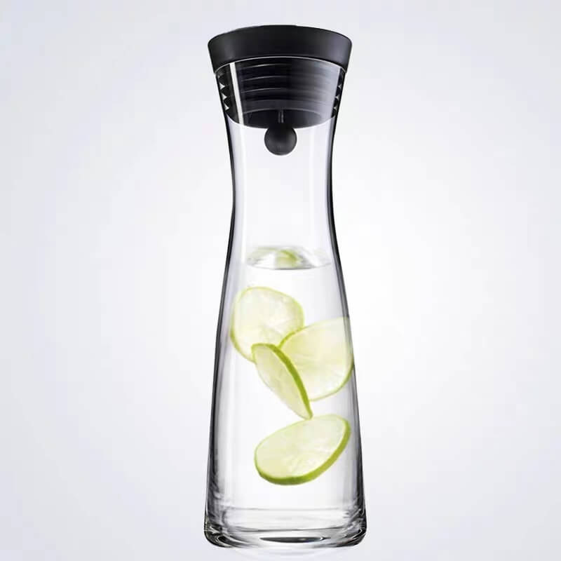 Blown Glass Iced Drink Water Pitcher With Lid