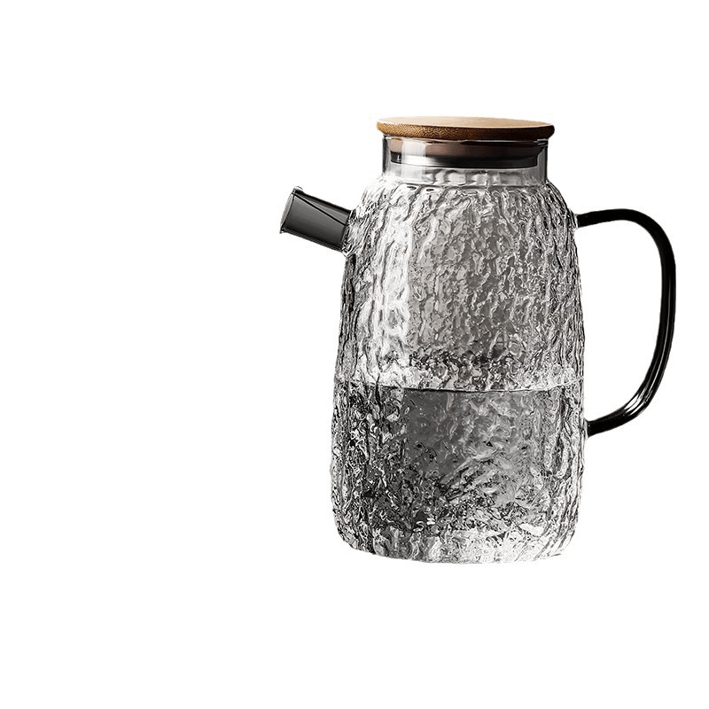 Personalized Glass Water Pitcher With Wooden Lid