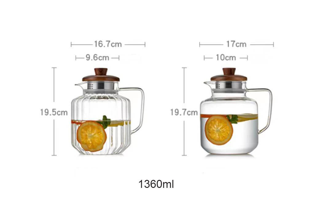 large glass water pitcher