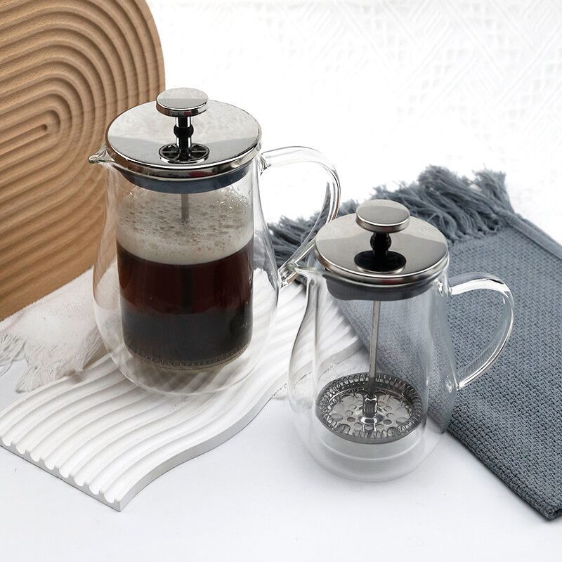 Double Walled Glass Coffee Plunger Beaker French Press