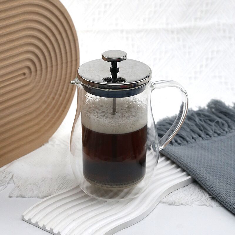 Double Walled Glass Coffee Plunger Beaker French Press