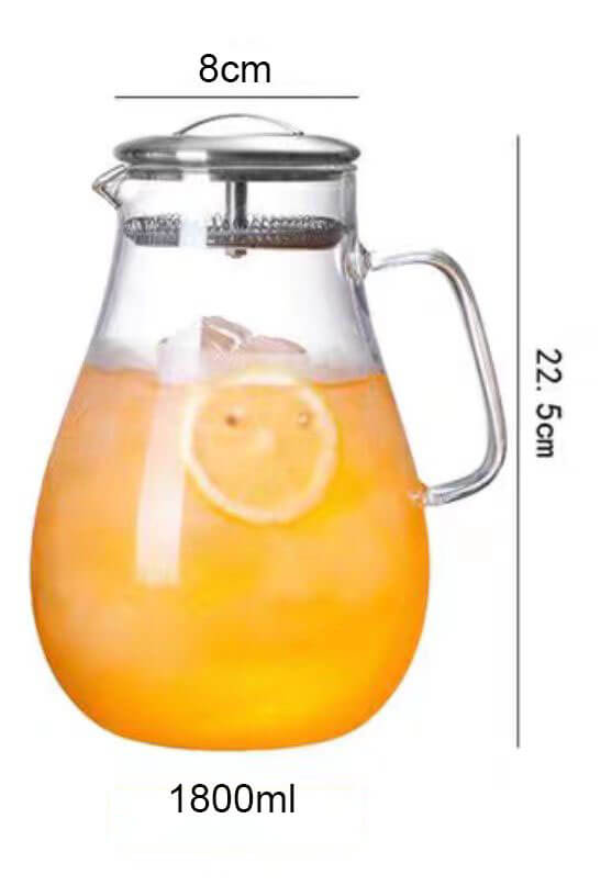 Clear Borosilicate Glass Water Jug Carafe