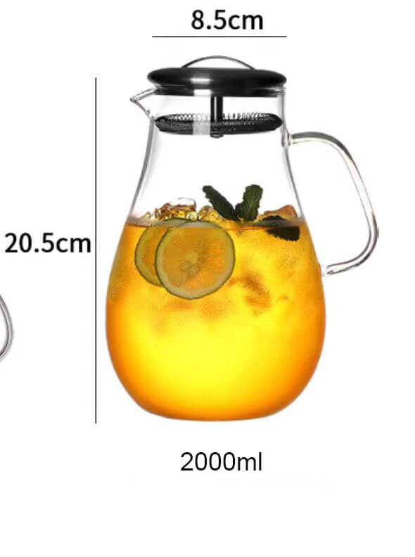 Clear Borosilicate Glass Water Jug Carafe