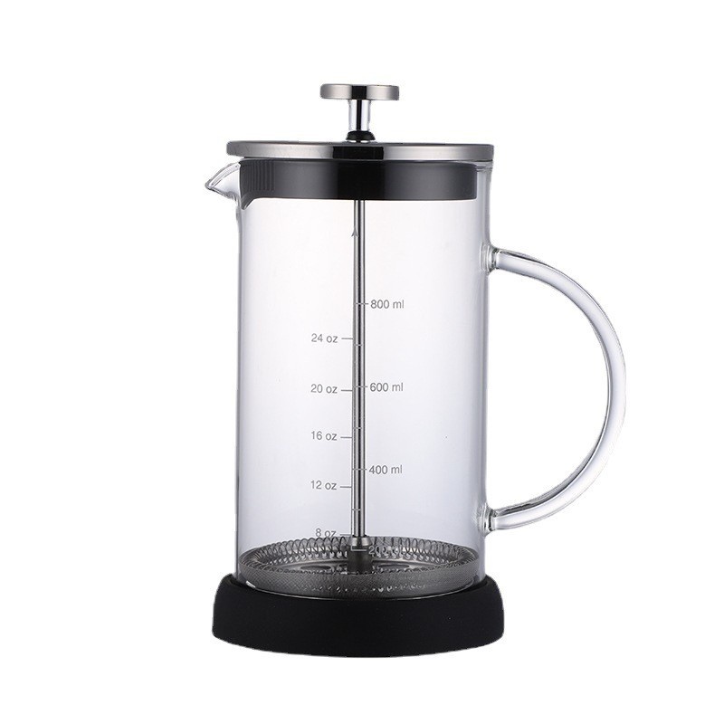 Hot Selling Heat Resistant Borosilicate Glass French Press Coffee, Tea and Espresso Maker