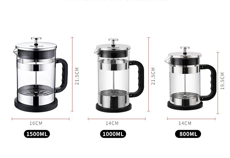Wholesale European style Borosilicate glass french presses on tips Coffee maker and Glass tea maker