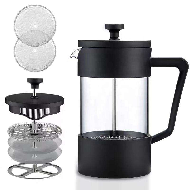 Promotional Style Factory Direct Black Coffee French Press, Wholesale Glass French Press Travel