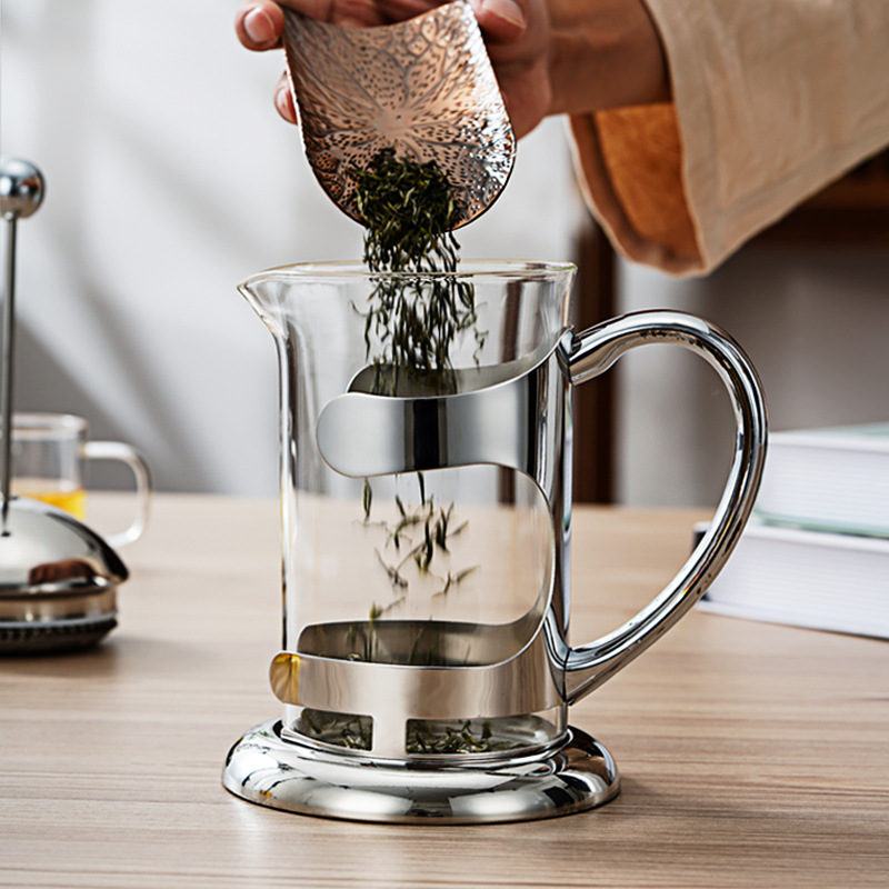 Stainless Steel Coffee Press Plunger Filter French Coffee Press Wholesale 1000ml Borosilicate Glass French Press