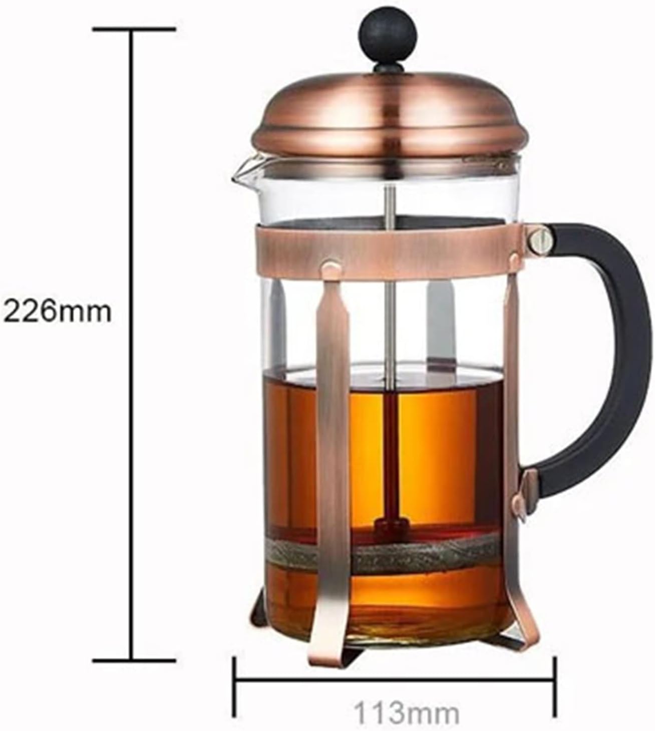 Custom Made Logo Household Tea Coffee Maker Borosilicate Glass French Press