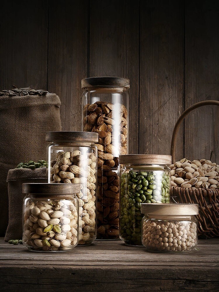 Airtight Glass Pasta Storage Jars With Lids