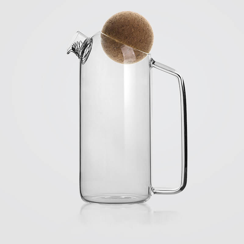 Heat Resistant Glass Water Jug With Lid And Spout