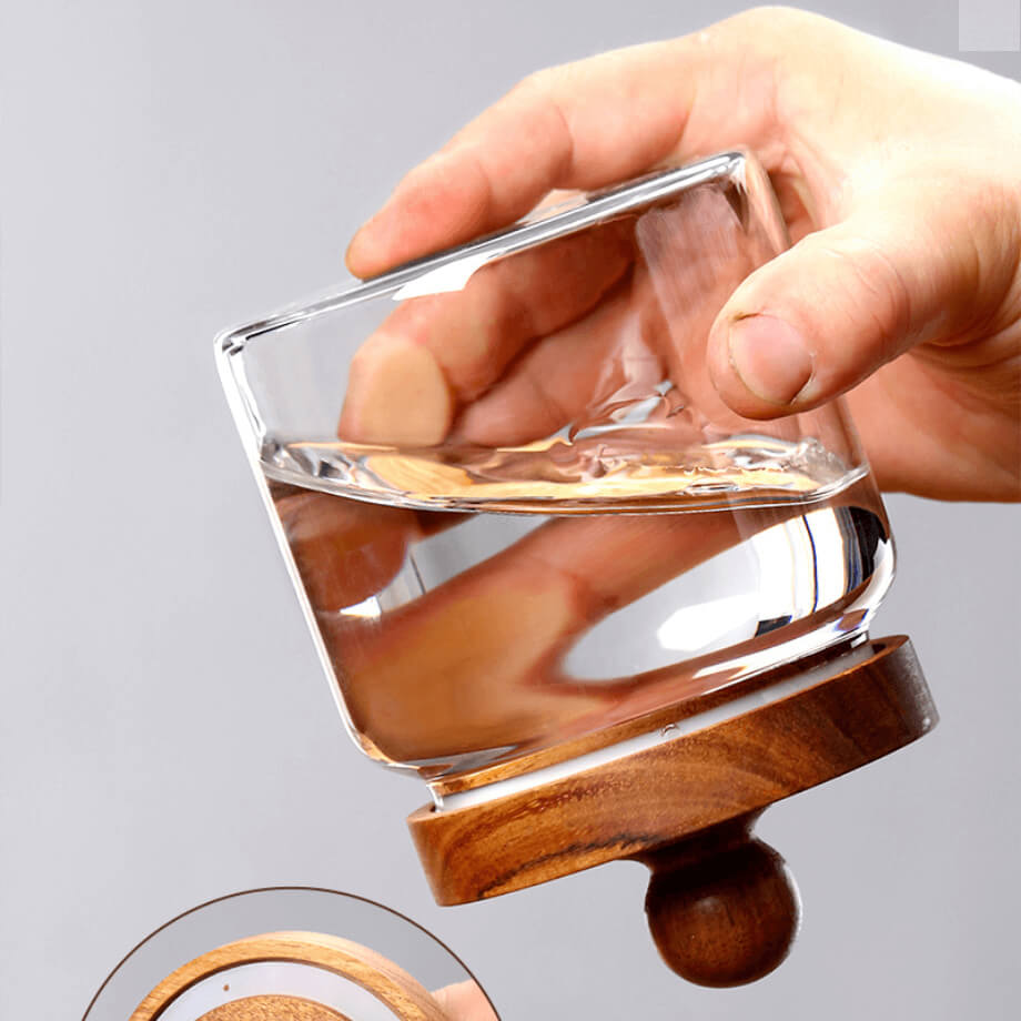 Borosilicate Airtight Clear Glass Jar With Wooden Acacia Lid For Storage