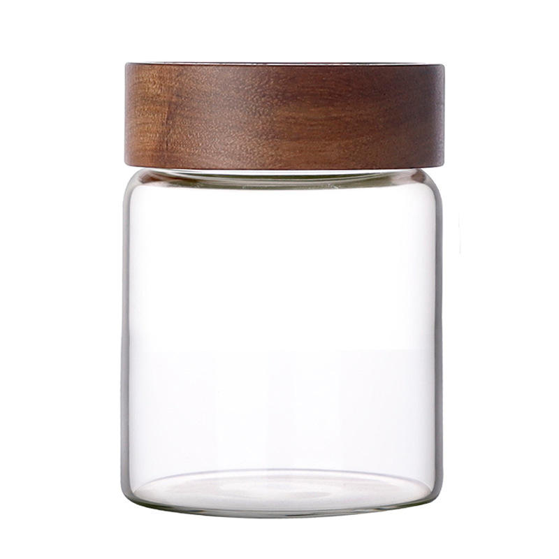 Airtight Borosilicate Glass Storage Containers Jar with Acacia Screw Lid