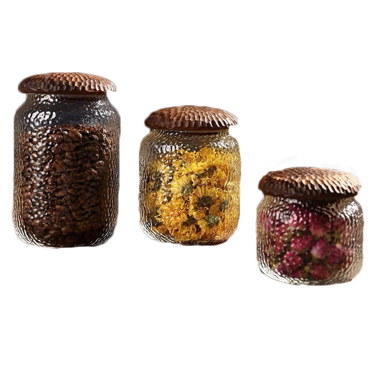 Small Airtight Glass Coffee Canisters With Lids For Food Storage