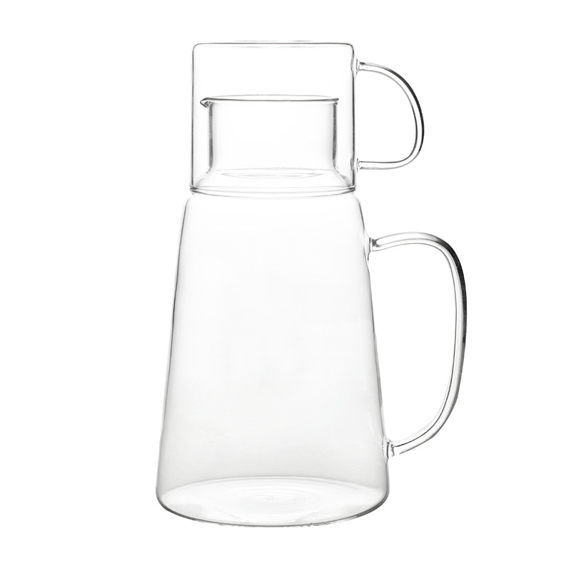 Large Fancy Borosilicate Glass Water Pitcher With Cup