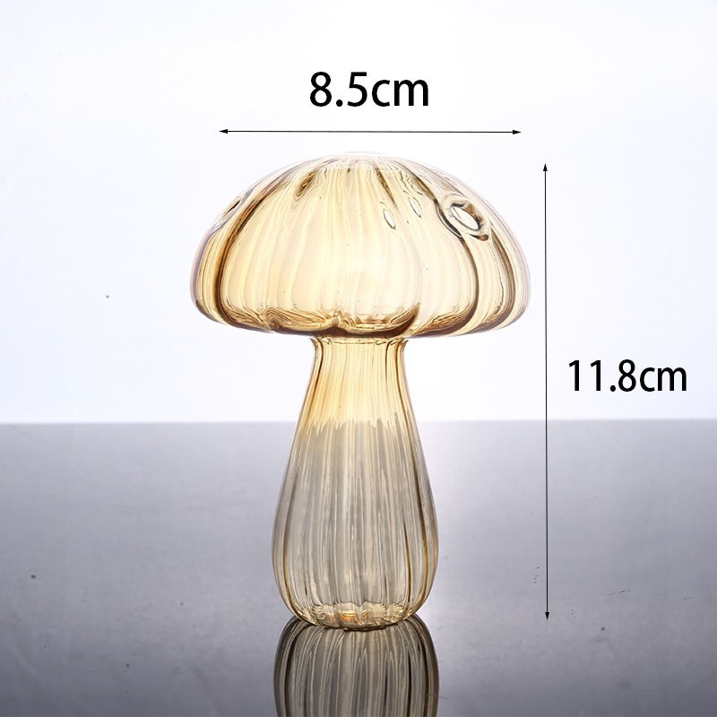 Coloured Glass Mushroom Bud Vases