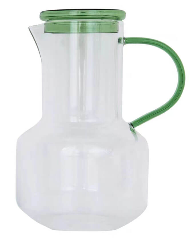 Covered Glass Juice Water Pitcher For Fridge Door