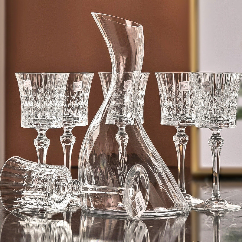 crystal whiskey decanter set