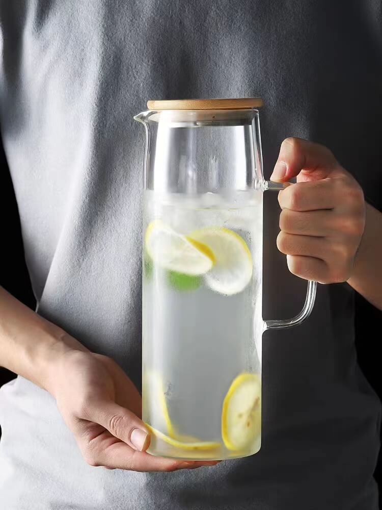 glass carafe pitcher with infuser and spout glass carafe pitcher with infuser and spout