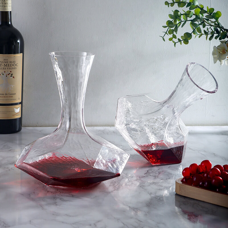 Crystal Glass Red Wine Diamond Decanter Set With Stopper