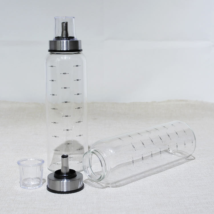 wholesale Olive Oil Dispenser Bottle Stainless Steel Oil Dispenser and Glass Olive Oil Container Bottle for BBQ Cooking