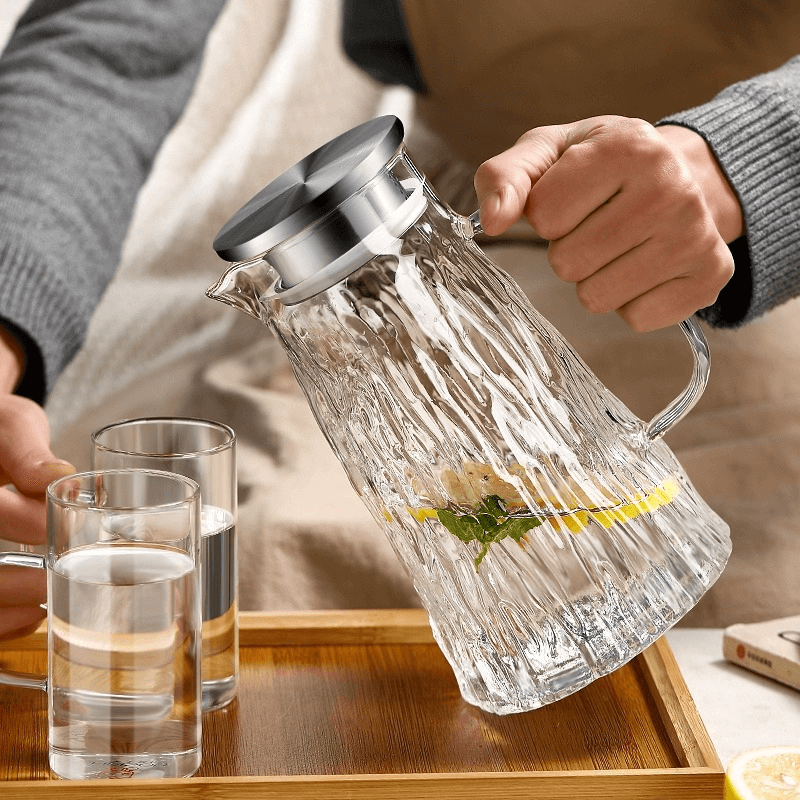 1 gallon glass pitcher with lid