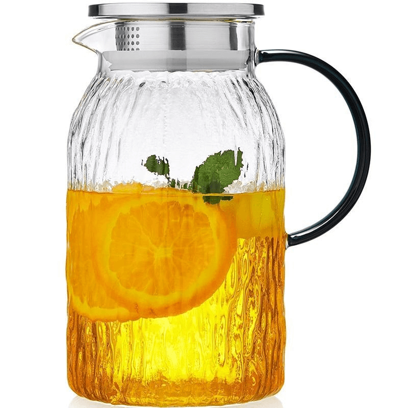 Heat Resistant Glass Iced Tea Vintage Jug With Lid
