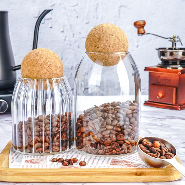 Large Borosil Glass Canister With Cork Lid