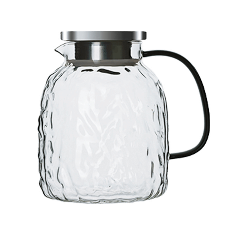 2 Litre Glass Tea Jug With Spout And Stainless Steel Lid