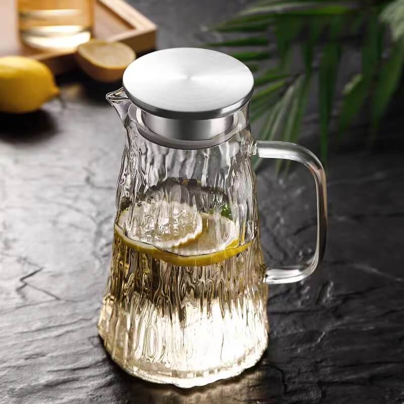 Gallon Heat Resistant Glass Tea Pitcher With Spout And Lid