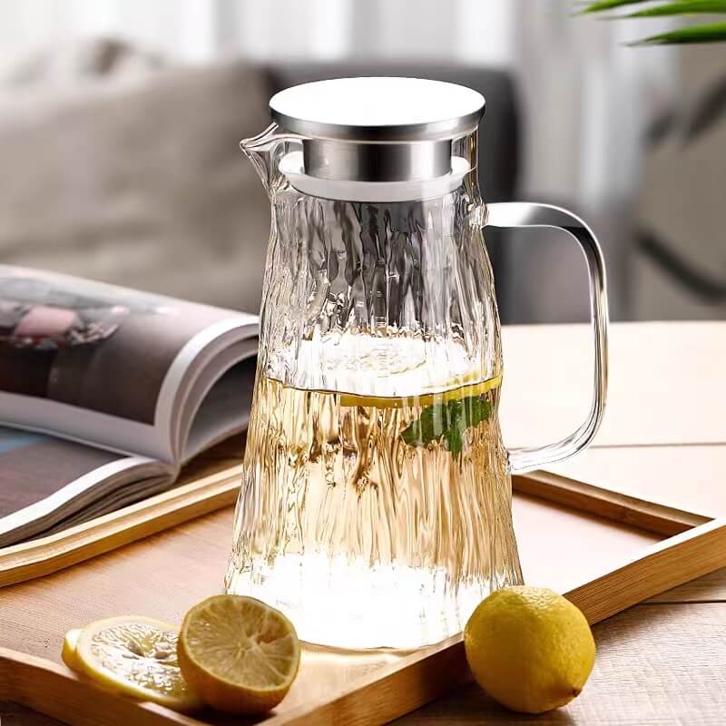 Gallon Heat Resistant Glass Tea Pitcher With Spout And Lid