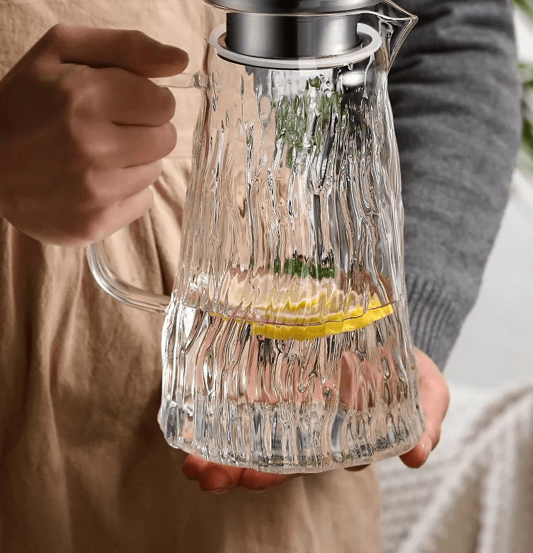 Gallon Heat Resistant Glass Tea Pitcher With Spout And Lid