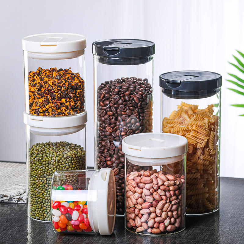 Glass Kitchen Storage Jars With Air Tight Lids