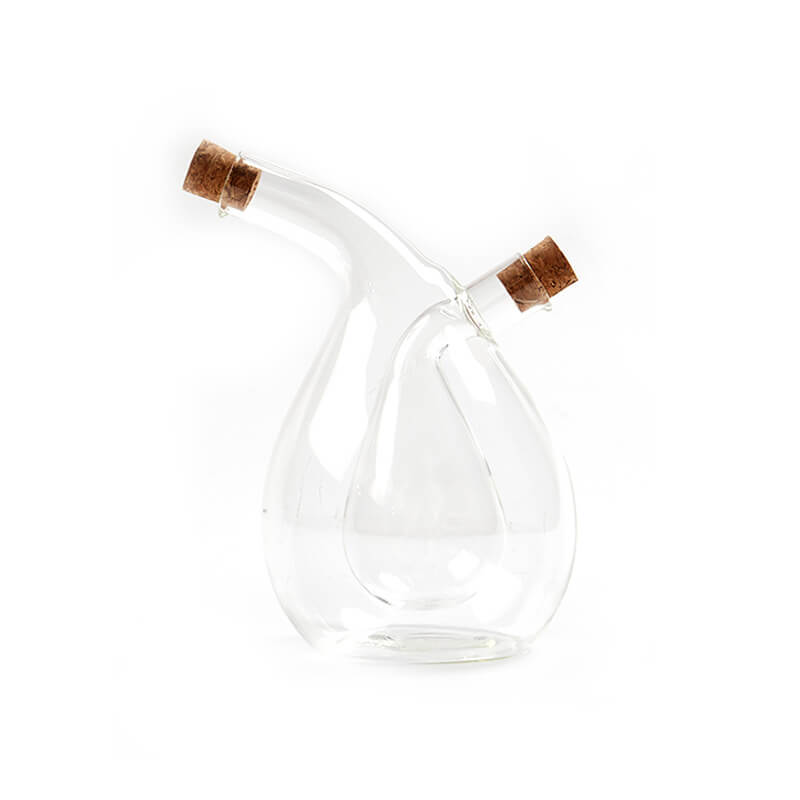 2 in 1 Double Spout And Chambers Cooking Wine Cruet Soy Sauce Dispenser Glass Olive Oil Vinegar Bottles