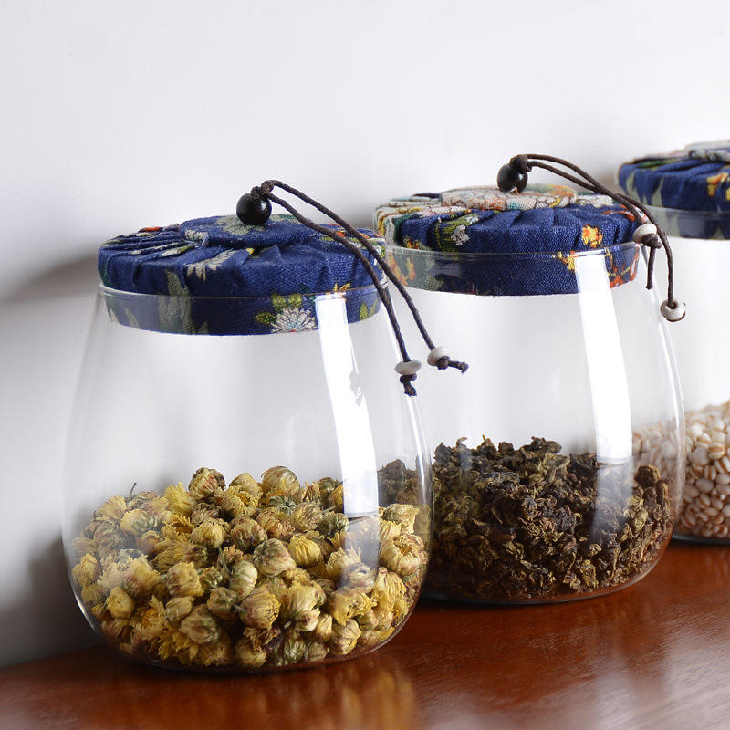 Glass Storage Containers With Cork Lids For Kitchen