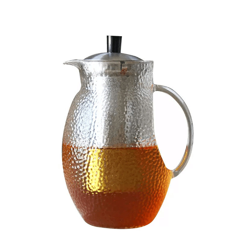 Fancy Design Large Glass Pitcher With Lid And Filter