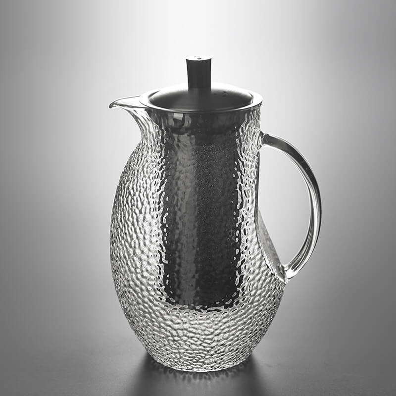 Fancy Design Large Glass Pitcher With Lid And Filter
