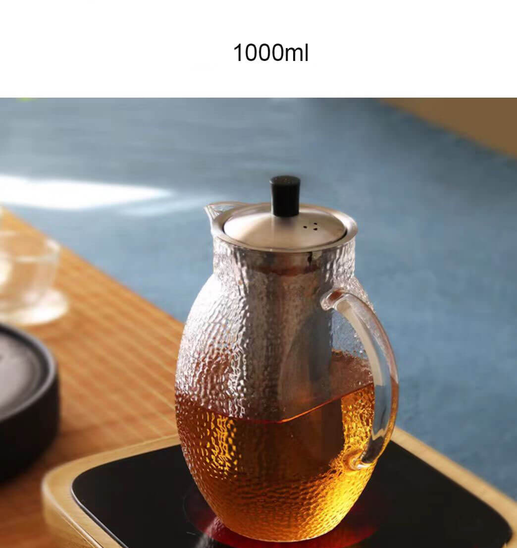 Fancy Design Large Glass Pitcher With Lid And Filter