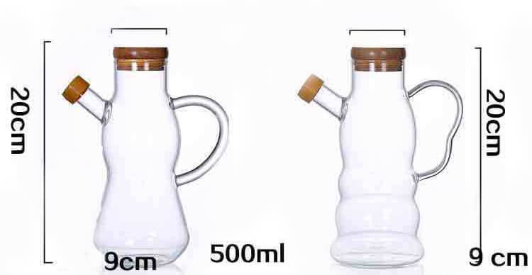 Cooking Oil Glass Bottle Edible Oil Pot Borosilicate Olive Oil Dispenser Vinegar Bottles For Kitchen Use Container With Lid