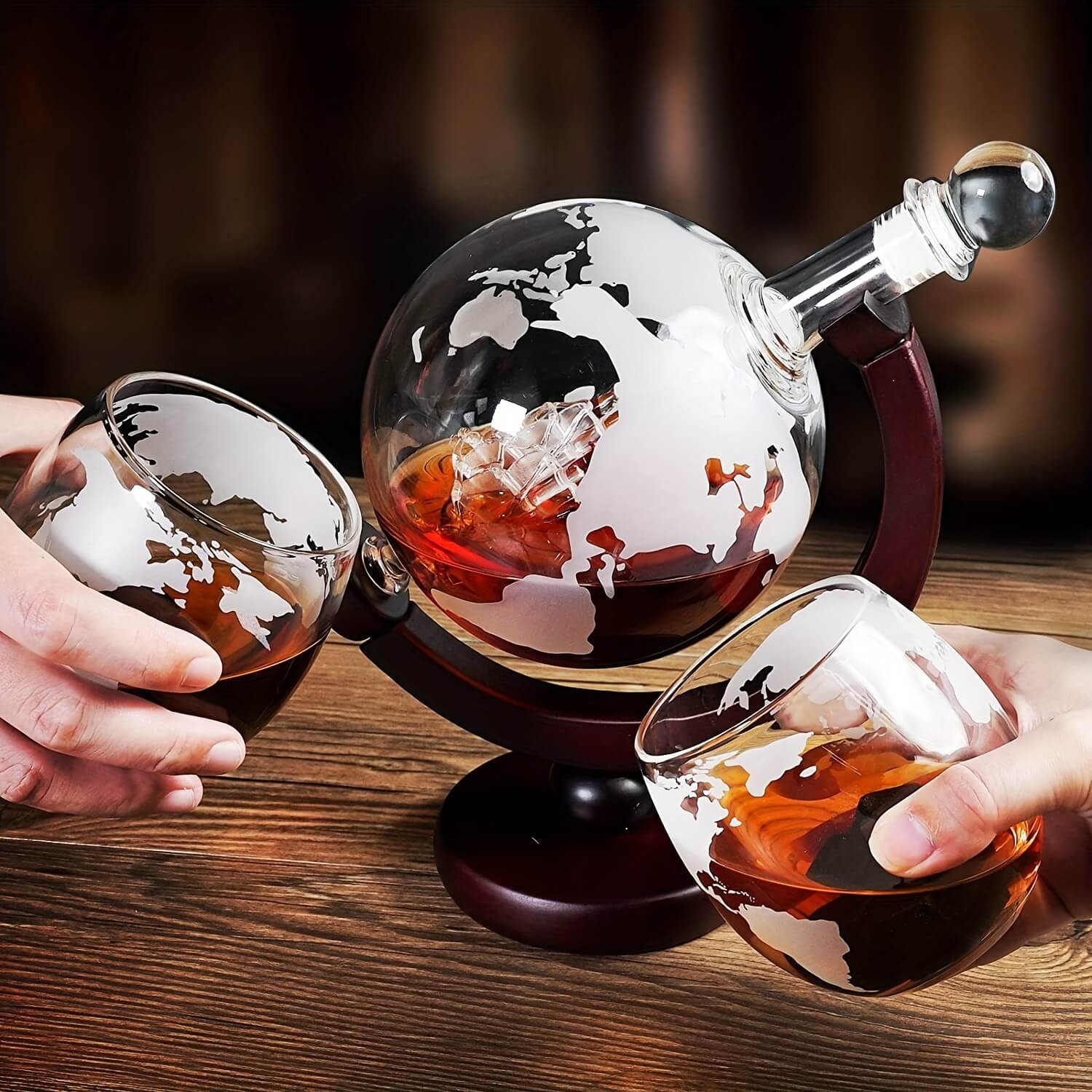 whiskey glasses and decanter