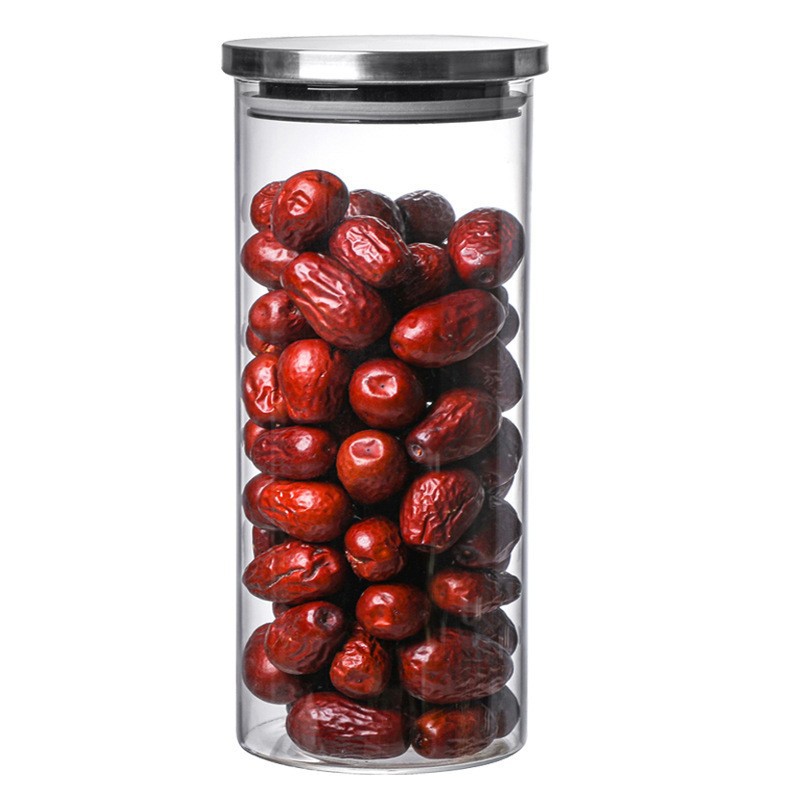 Airtight Glass Storage Jars With Stainless Steel Lids