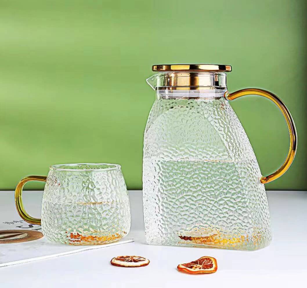 Modern Gallon Milk Glass Water Pitcher With Lids For Fridge