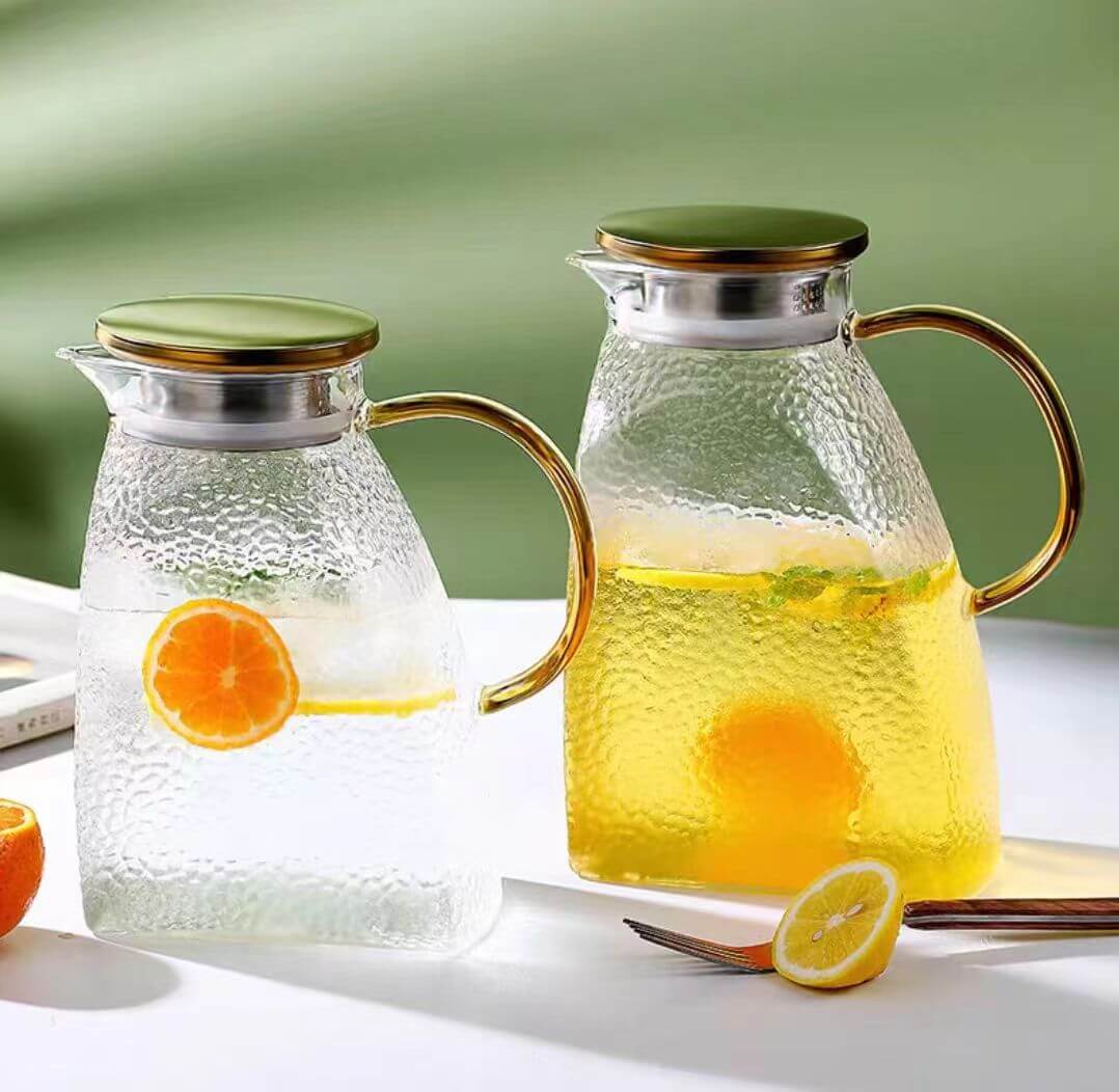 Modern Gallon Milk Glass Water Pitcher With Lids For Fridge