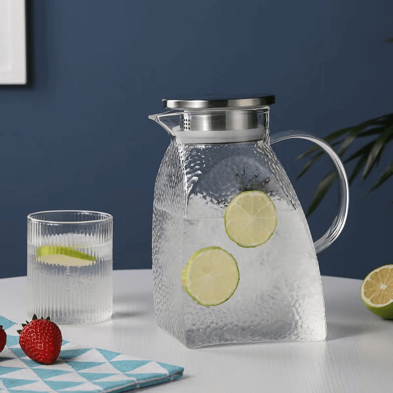 modern glass water jug for fridge