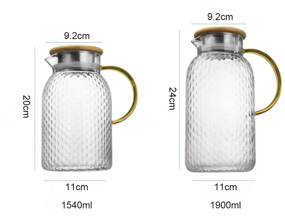 glass jug with bamboo lid