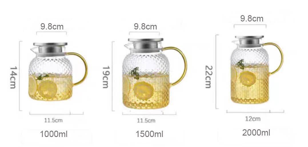 2 liter glass pitcher with lid